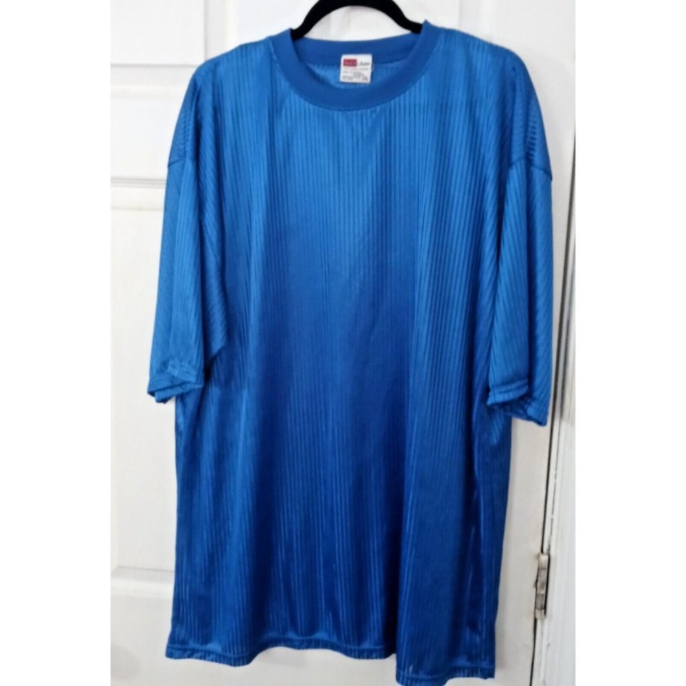 Men Billion Bay Classic Edition Sheer Pullover Blue Shirt Short Sleeve Size 2XL